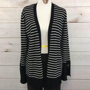 Cable & Gauge Black Striped Sweater Size Large